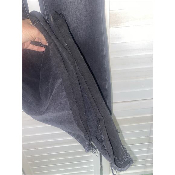 Judy Blue Jeans Womens Sz 7 28” Black Super Flare Frayed Festival 60s Hippie - Picture 4 of 11